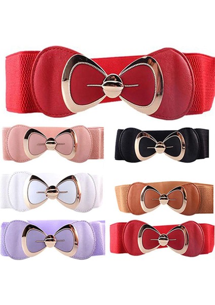 Yeni Varış Kadın Ilmek Toka Metalik Suni Deri Kemer Elastik Kroset Bel Kemeri Dropshipping (Yurt Dışından)