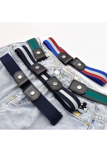Tokasız Kemer Kadın Erkek Moda Hiçbir Toka Streç Elastik Bel Kemerleri Jean Pantolon Elbise Hiçbir Çıkıntı Hiçbir Sorun Bel Kayışı (Yurt Dışından)