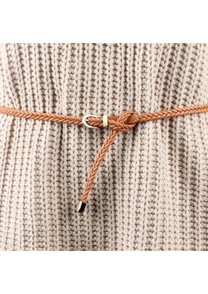 Yeni El Dokuma Kemer Kadın Pin Toka Retro Rahat Vahşi Ince Kemer Bel Halat Dekorasyon Haki (Yurt Dışından) modelleri