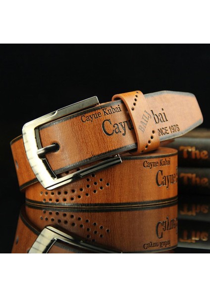 Yeni Kemer Pimi Toka Harfler Kahverengi Kot Kemer Rahat Moda Antika Retro Içi Boş Kaliteli Erkek Patlama Modelleri Kemer (Yurt Dışından)