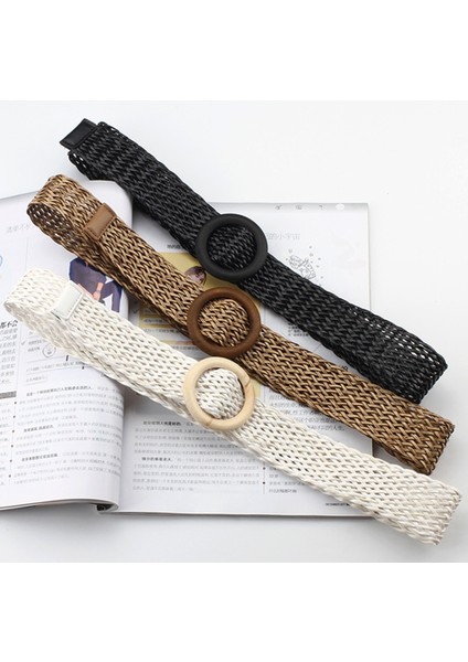 Yaz Kadın Örgülü Kemerler Elastik Kemer Tokası Vintage Bohe Saman Tokalı Kemer Kadın Örme Kemer Elbise Kemer Saman Kemer (Yurt Dışından) fiyatları