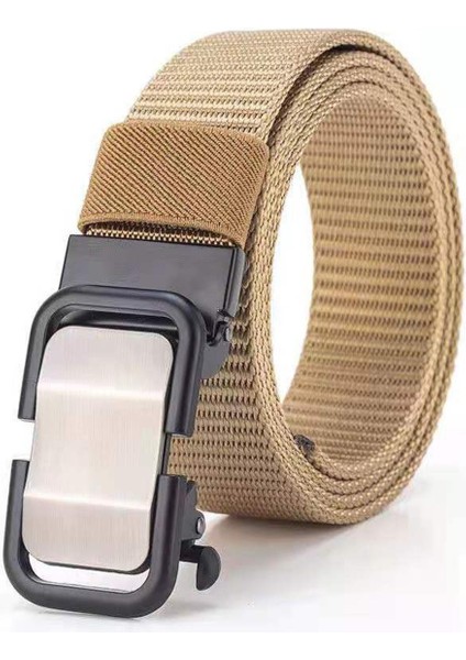 [rongcai] Erkek Kemer Otomatik Alaşım Toka Rahat Kanvas Erkek Kemerler Moda Genç Naylon Kemer Kot Pantolon (Yurt Dışından)