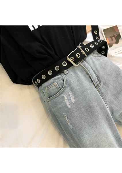 Uzun Kişilik Harajuku Rahat Yüzük Metal Kemer Öğrencileri Jean Kanvas Bel Kemerleri Gelgit Gümüş Pin Toka (Yurt Dışından) fırsatları