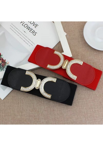 Trend Klasik Yeni Moda Stil Toka Elastik Geniş Kemer Geniş Kuşak Kayışı Kemer Bel Kadın Kadın Aksesuarları Ceinture (Yurt Dışından) fiyatları