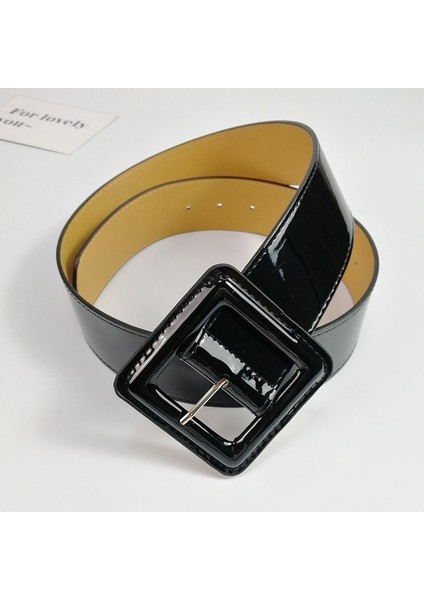 Yaz Modası Rugan Geniş Kemer Bayan Elbise Kuşak Kırmızı Günlük Kemer (Yurt Dışından)