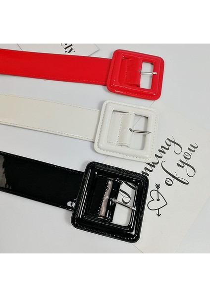 Yaz Modası Rugan Geniş Kemer Bayan Elbise Kuşak Kırmızı Günlük Kemer (Yurt Dışından) modelleri