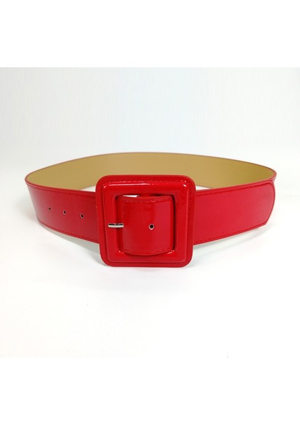 Yaz Modası Rugan Geniş Kemer Bayan Elbise Kuşak Kırmızı Günlük Kemer (Yurt Dışından) indirimleri