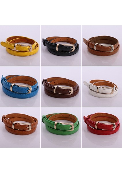 Çok Renkli LADY39S Kemer Yeni Varış WOMEN39S Moda Ince Kemer Şeker Renkler Kafa Pin Toka Kadın Bel Kemeri Bel Kemeri (Yurt Dışından) fiyatları