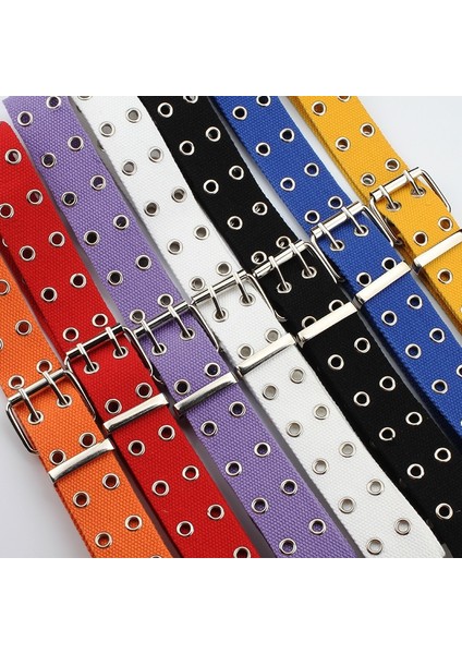 Çift Grommet Delik Tokalı Kemer Geniş Kanvas Web Kemer Kadın Erkek Siyah Kırmızı Beyaz Bel Kemeri Kemerler Erkekler Kot (Yurt Dışından) modelleri