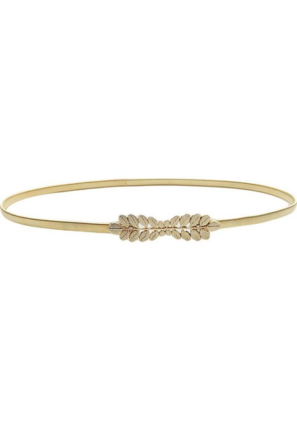 Çiçek Yaprakları Metal Tokalı Kemer Kadınlar Bayanlar Için Elastik Bel Zincir Kemerler Kadın Altın Ince Kemerler Ceinture Femme Pasek Damski (Yurt Dışından)
