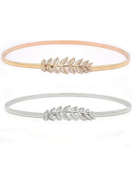 Çiçek Yaprakları Metal Tokalı Kemer Kadınlar Bayanlar Için Elastik Bel Zincir Kemerler Kadın Altın Ince Kemerler Ceinture Femme Pasek Damski (Yurt Dışından) modelleri