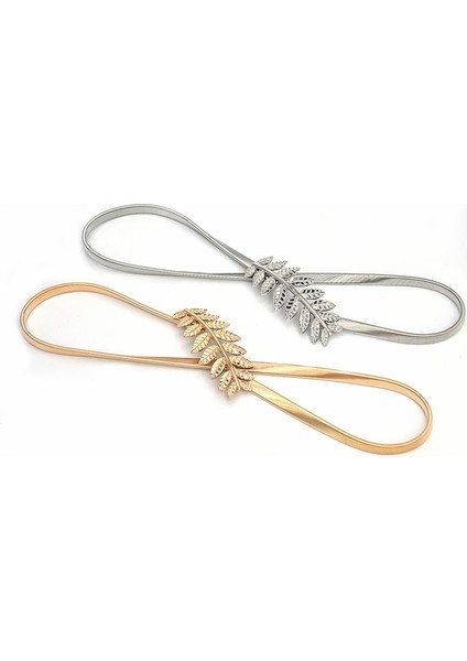 Çiçek Yaprakları Metal Tokalı Kemer Kadınlar Bayanlar Için Elastik Bel Zincir Kemerler Kadın Altın Ince Kemerler Ceinture Femme Pasek Damski (Yurt Dışından) fırsatları
