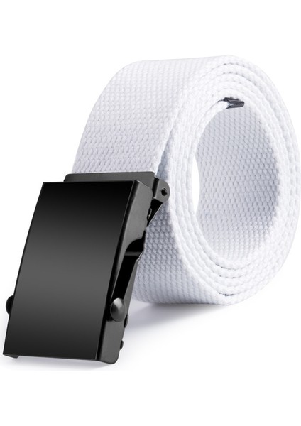 Yeni Moda Unisex Ordu Kemer Erkek Bayan Kanvas Kumaş Dokuma Siyah Tokalı Kemer 120X3.8 cm (Yurt Dışından) indirimleri