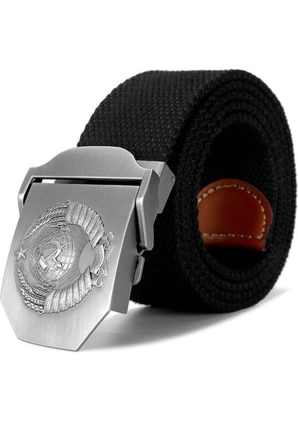 Yeni Erkekler Amp Kadın Kaliteli Kemer 3D Sovyet Ulusal Amblemi Tuval Askeri Kemer Sovyet Bellek Cccp Lüks Kot Taktik Kemer (Yurt Dışından)