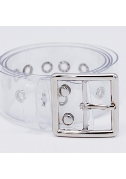 Sıcak Kadın Kemer Şeffaf Solmayan Kadın Ayarlanabilir Kare Daire Şekilli Toka Pimi Günlük Yaşam Kemerleri (Yurt Dışından)