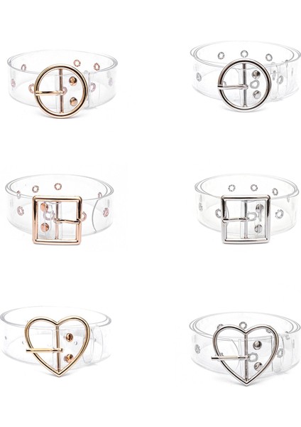 Sıcak Kadın Kemer Şeffaf Solmayan Kadın Ayarlanabilir Kare Daire Şekilli Toka Pimi Günlük Yaşam Kemerleri (Yurt Dışından) fiyatları