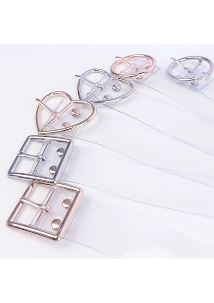 Sıcak Kadın Kemer Şeffaf Solmayan Kadın Ayarlanabilir Kare Daire Şekilli Toka Pimi Günlük Yaşam Kemerleri (Yurt Dışından) modelleri