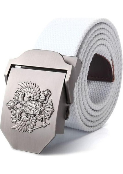 Supsindy Erkekler Kanvas Kemer Rus Ulusal Amblemi Metal Toka Ordu Askeri Taktik Kemerler Kadın Kot Erkek Kayışı (Yurt Dışından)