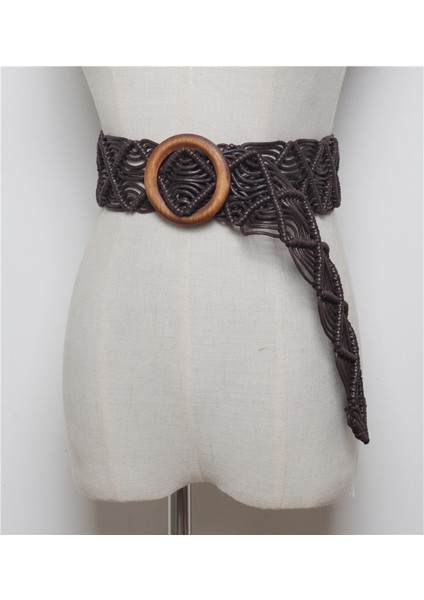 Vintage Geniş Bohemian Kemerler Kadınlar Için Yuvarlak Ahşap Toka Dokuma Örgülü Halat Kemer Kadın Rahat Tığ Boho Elbise Kemer 109 (Yurt Dışından) fiyatları