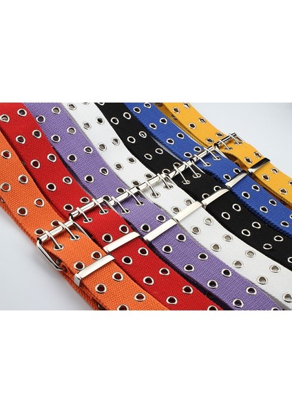 Çift Grommet Delik Tokalı Kemer Geniş Kanvas Web Kemer Kadın Erkek Siyah Kırmızı Beyaz Bel Kemeri Kemerler Kadın Erkek Kot (Yurt Dışından) fırsatları