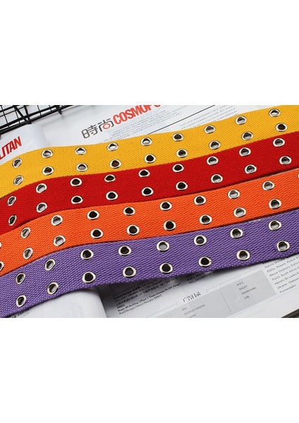 Çift Grommet Delik Tokalı Kemer Geniş Kanvas Web Kemer Kadın Erkek Siyah Kırmızı Beyaz Bel Kemeri Kemerler Kadın Erkek Kot (Yurt Dışından) indirimleri