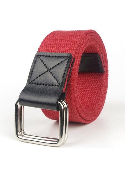 Popüler Rahat ve Çok Yönlü Moda Gençlik Yüzüğü Kare Düğme Kanvas Kemer (Yurt Dışından)