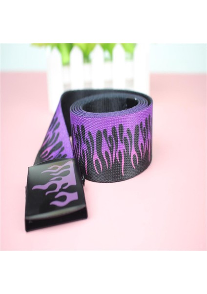 Yeni Stil Alev Baskı Erkek Kadın Unisex Düz Dokuma Kemerler Yüksek Kaliteli Naylon Kemerler Moda MEN39S Kot Bel Kemeri 160 cm (Yurt Dışından)