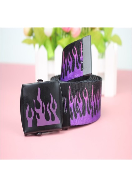 Yeni Stil Alev Baskı Erkek Kadın Unisex Düz Dokuma Kemerler Yüksek Kaliteli Naylon Kemerler Moda MEN39S Kot Bel Kemeri 160 cm (Yurt Dışından) fırsatları