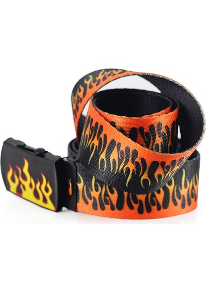 Yeni Stil Alev Baskı Erkek Kadın Unisex Düz Dokuma Kemerler Yüksek Kaliteli Naylon Kemerler Moda MEN39S Kot Bel Kemeri 160 cm (Yurt Dışından) indirimleri