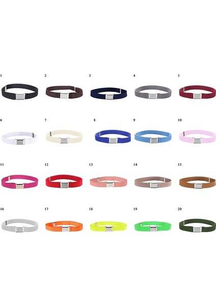 Unisex Çocuk Kemeri Ayarlanabilir Elastik Kanvas Kemer Saf Renk Streç Bel Kemerleri Çocuk Kare Kolay Tokaları Bel Kemerleri (Yurt Dışından) modelleri