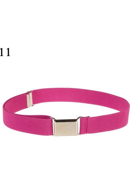 Unisex Çocuk Kemeri Ayarlanabilir Elastik Kanvas Kemer Saf Renk Streç Bel Kemerleri Çocuk Kare Kolay Tokaları Bel Kemerleri (Yurt Dışından) fırsatları