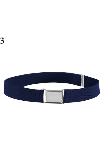 Unisex Çocuk Kemeri Ayarlanabilir Elastik Kanvas Kemer Saf Renk Streç Bel Kemerleri Çocuk Kare Kolay Tokaları Bel Kemerleri (Yurt Dışından) indirimleri