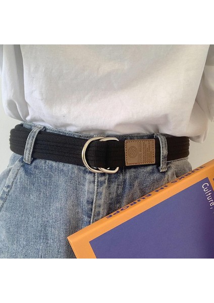 【rongcai】 Bayan Kemer Moda Bel Kemerleri Kadın Erkek Altın Çift O-Ring Buck Kemerler (Yurt Dışından)