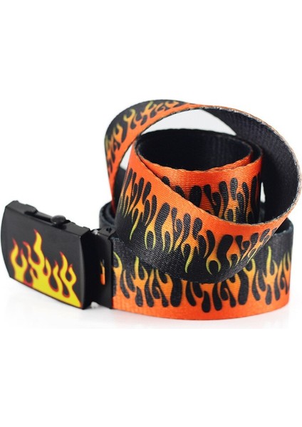 Yeni Alev Baskı Kemer Erkek Kadın Unisex Düz Dokuma Kemerler Yüksek Kaliteli Naylon Kemerler Moda Erkek Kot Bel Kemeri Kemer (Yurt Dışından) fırsatları