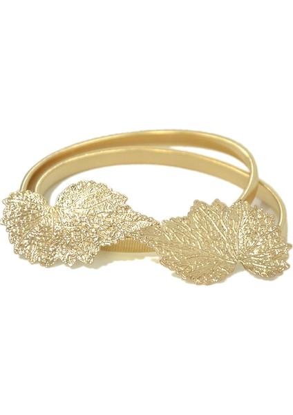 Yapraklar Toka Altın Kemerler Kadınlar Için Metal Ince Kemer Elbise Elastik Kadın Bel Blet Kemer (Yurt Dışından) fırsatları