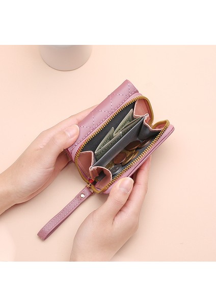 Kadın Cüzdanı Kısa Kart Tutucu Üç Katlı Çanta Büyük Kapasiteli Çoklu Kart Yuvası (Yurt Dışından) indirimleri
