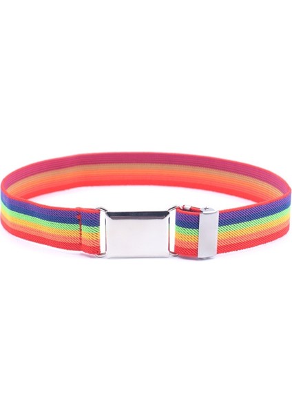 Unisex Kanvas Çizgili Kemerler Alaşım Toka Ayarlanabilir Erkek Kız Elastik Kemer Kemer Çocuk Pantolon Aksesuarları 35-75 cm (Yurt Dışından) modelleri