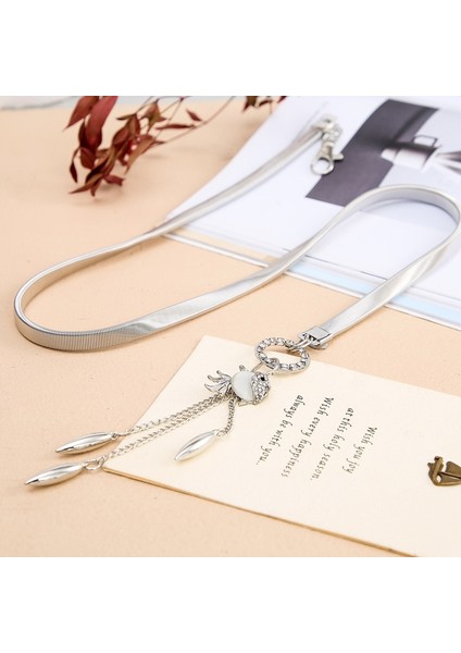 Rhinestone Kolye Metal Tokalı Kemer Kadınlar Için Elastik Bel Zincir Kemerler Kadın Altın Ince Kemerler Ceinture Femme Pasek Damski (Yurt Dışından) modelleri