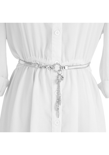 Rhinestone Kolye Metal Tokalı Kemer Kadınlar Için Elastik Bel Zincir Kemerler Kadın Altın Ince Kemerler Ceinture Femme Pasek Damski (Yurt Dışından) fırsatları
