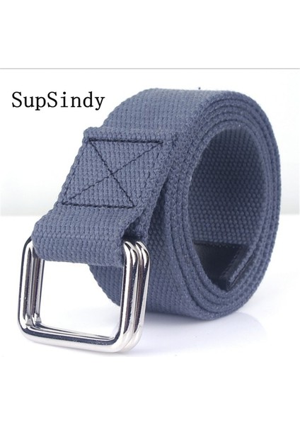 Supsindy Moda Rahat Erkek Kanvas Kemer Çift Halka Toka Renkli Kemer Lüks Kot Kemerler Kadın Kayışı Erkek Gri (Yurt Dışından) fiyatları