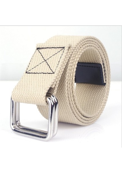 Supsindy Moda Rahat Erkek Kanvas Kemer Çift Halka Toka Renkli Kemer Lüks Kot Kemerler Kadın Kayışı Erkek Gri (Yurt Dışından) fırsatları