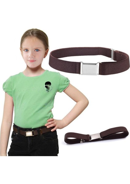 Çocuk Çocuk Düz Renk Unisex Kanvas Kemerler Erkek Kız Elastik Kemer Ayarlanabilir (Yurt Dışından)