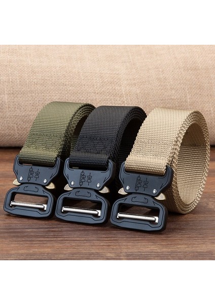 Taktik Askeri Naylon Kemerler Erkekler Ordu Tarzı Metal Toka Cinturon Kaliteli Bel Kayışı Açık Otomatik Kemer 125 cm (Yurt Dışından) fiyatları