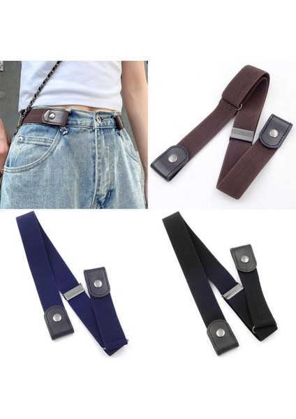 Yeni Hiçbir Toka Streç Tokasız Kemer Görünmez Elastik Bel Kemeri Unisex Kot Pantolon Için, Tembel Kemerler Kadın Erkek (Yurt Dışından)