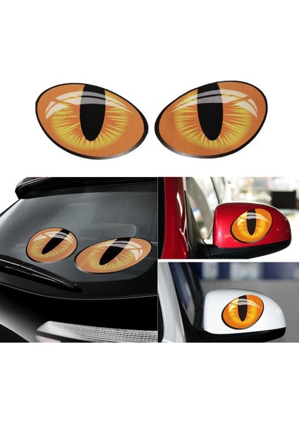 Oto Sticker Kedi Gözü 3D Arma Araba Logo Sağ - Sol 2 Adet (425370157)