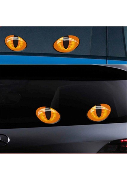 Oto Sticker Kedi Gözü 3D Arma Araba Logo Sağ - Sol 2 Adet (425370157)