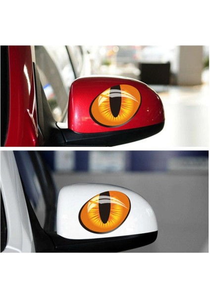 Oto Sticker Kedi Gözü 3D Arma Araba Logo Sağ - Sol 2 Adet (425370157)