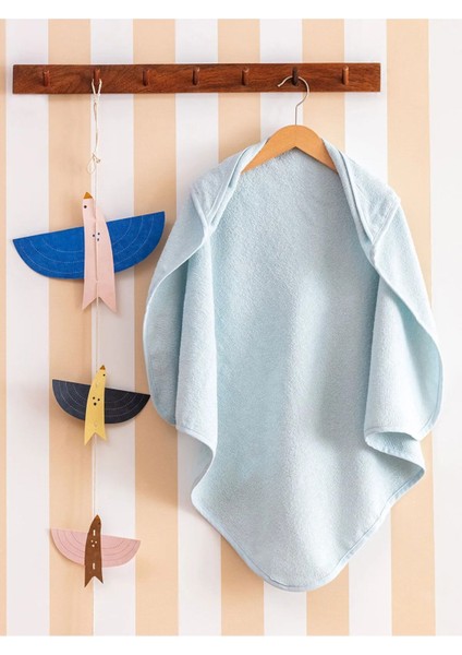 Pamuk Bebek Banyo Kundağı - Mavi Bebek Banyo Havlusu - Yeni Doğan Hediyesi