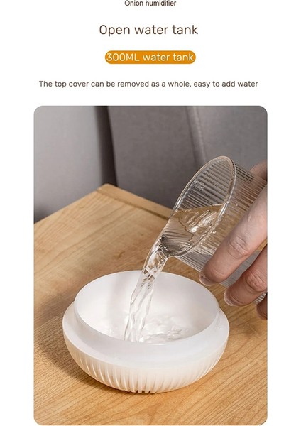 300ML Küçük Soğan Hava Nemlendirici Aroma Yayıcı Taşınabilir LED Buhar Akıllı Mist USB Nemlendirici Arıtma (Yurt Dışından)