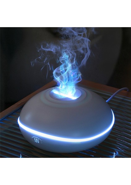 Nemlendirici Sis Tipi Mini Hava 3D Simülasyon Alev Nemlendirici Aromaterapi USB Takılabilir Beyaz Ekleyebilir (Yurt Dışından)